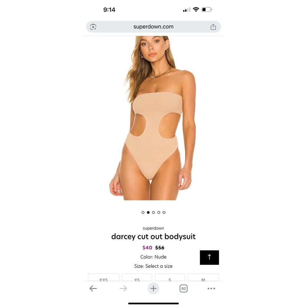 NWT Superdown Darcy Cut Out Bodysuit Rust Small Revole